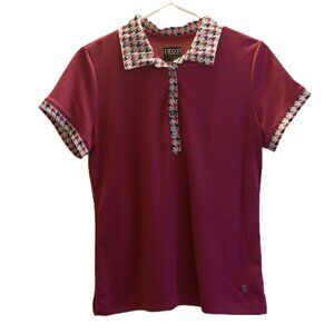ZOD Golf Performance Polo | Pink Short Sleeve Collared Top | Medium